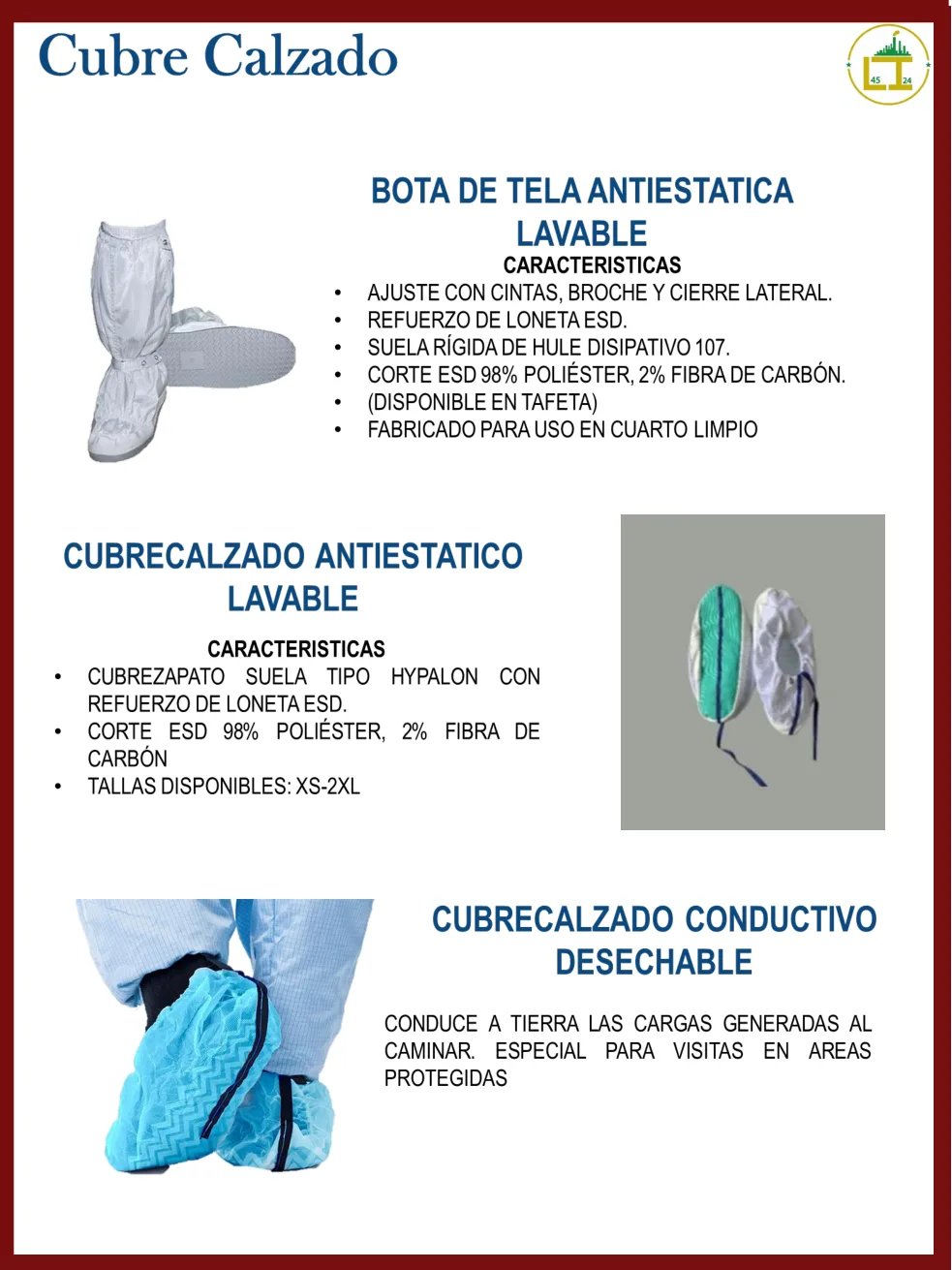 Página 11 del catálogo donde aparece Cubrecalzado antiestático lavable