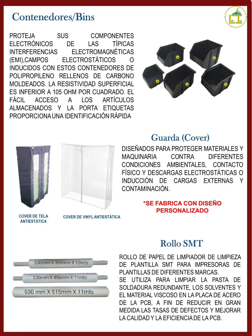 Página 18 del catálogo donde aparece Rollo SMT