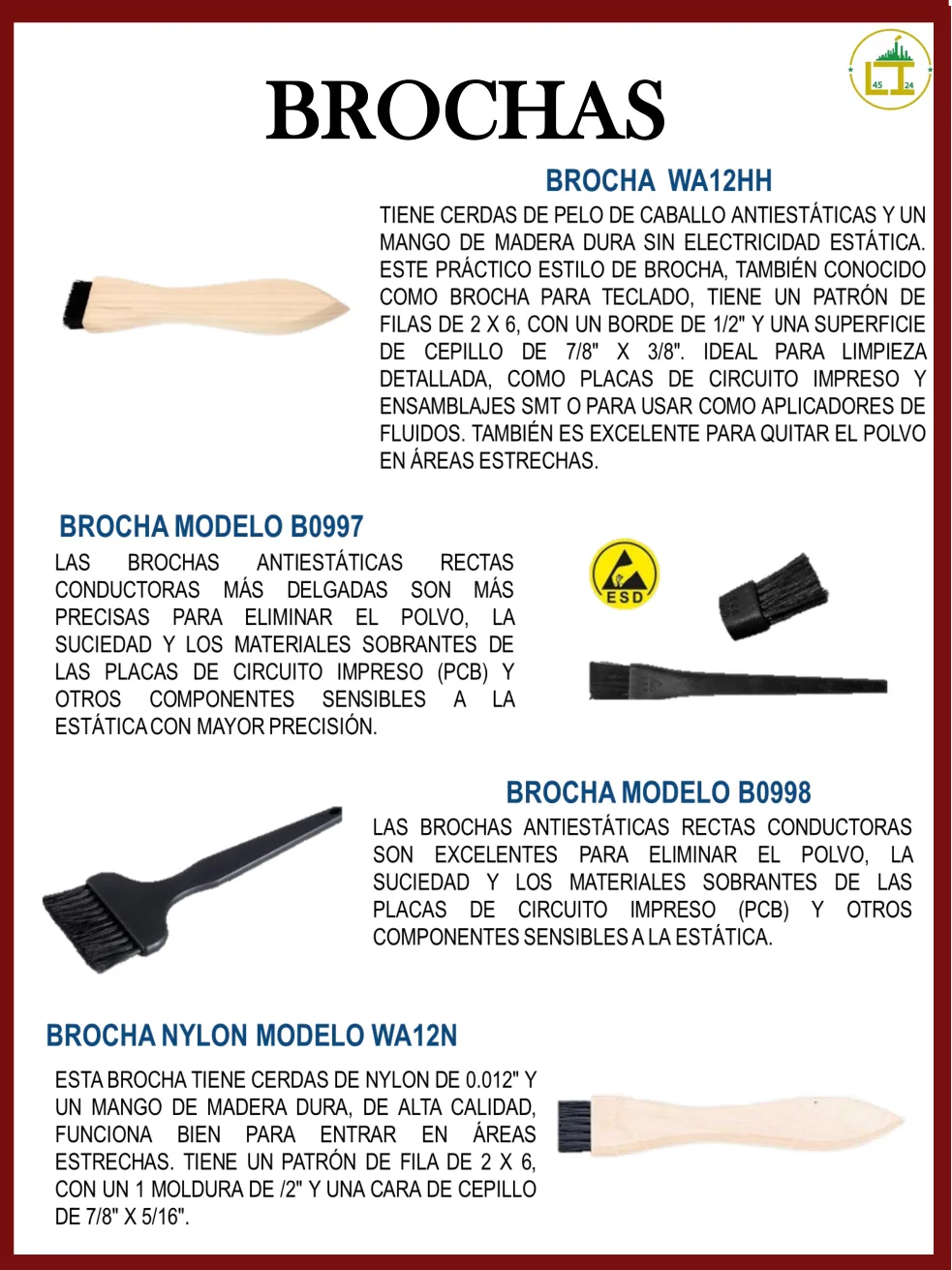 Página 22 del catálogo donde aparece Brocha modelo B0998