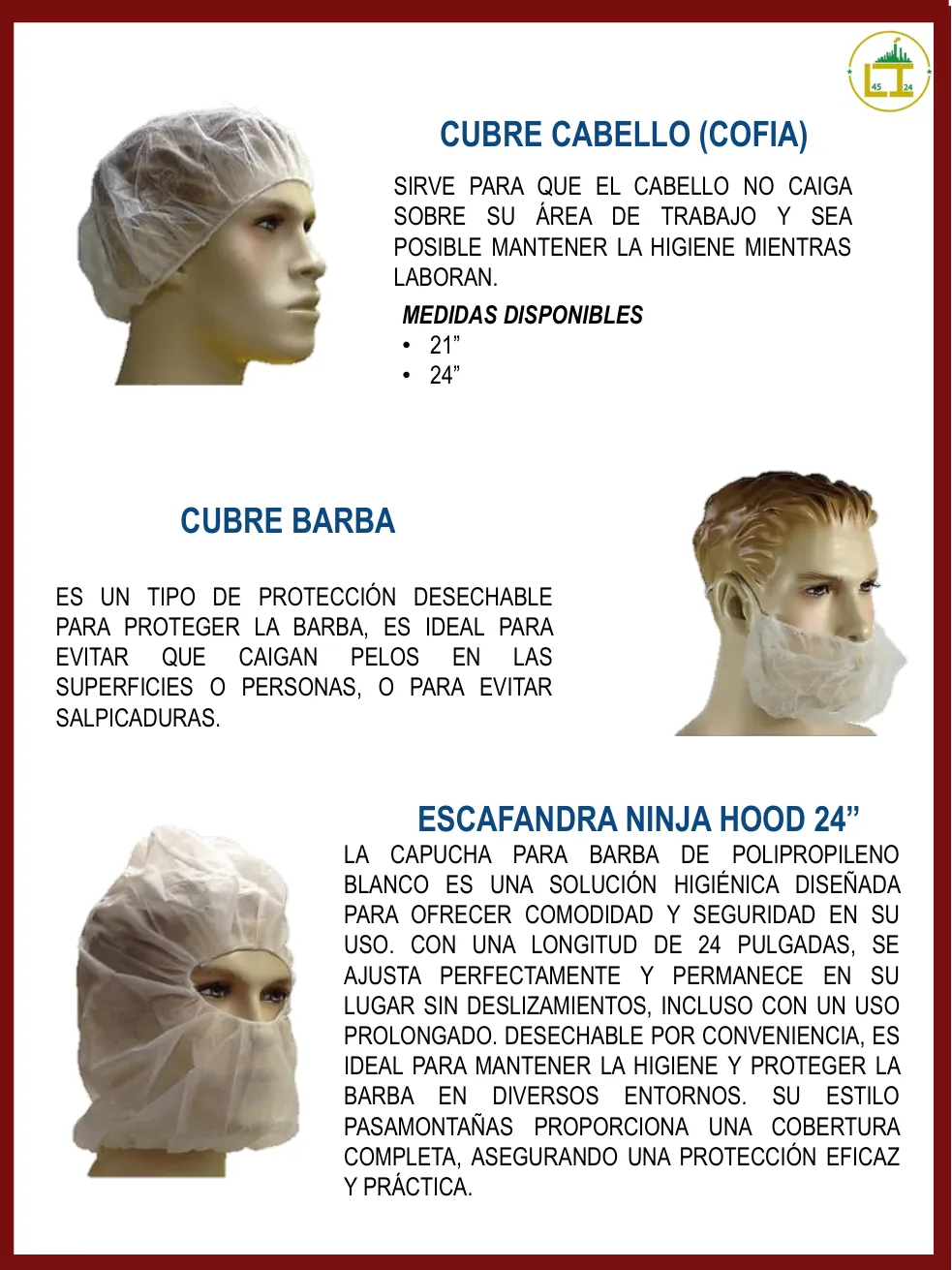 Página 28 del catálogo donde aparece Cubre barba