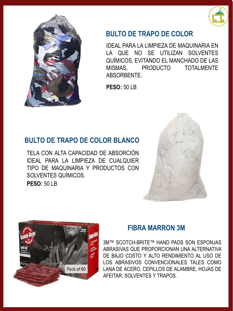 Página 56 del catálogo donde aparece Bulto de trapo de color
